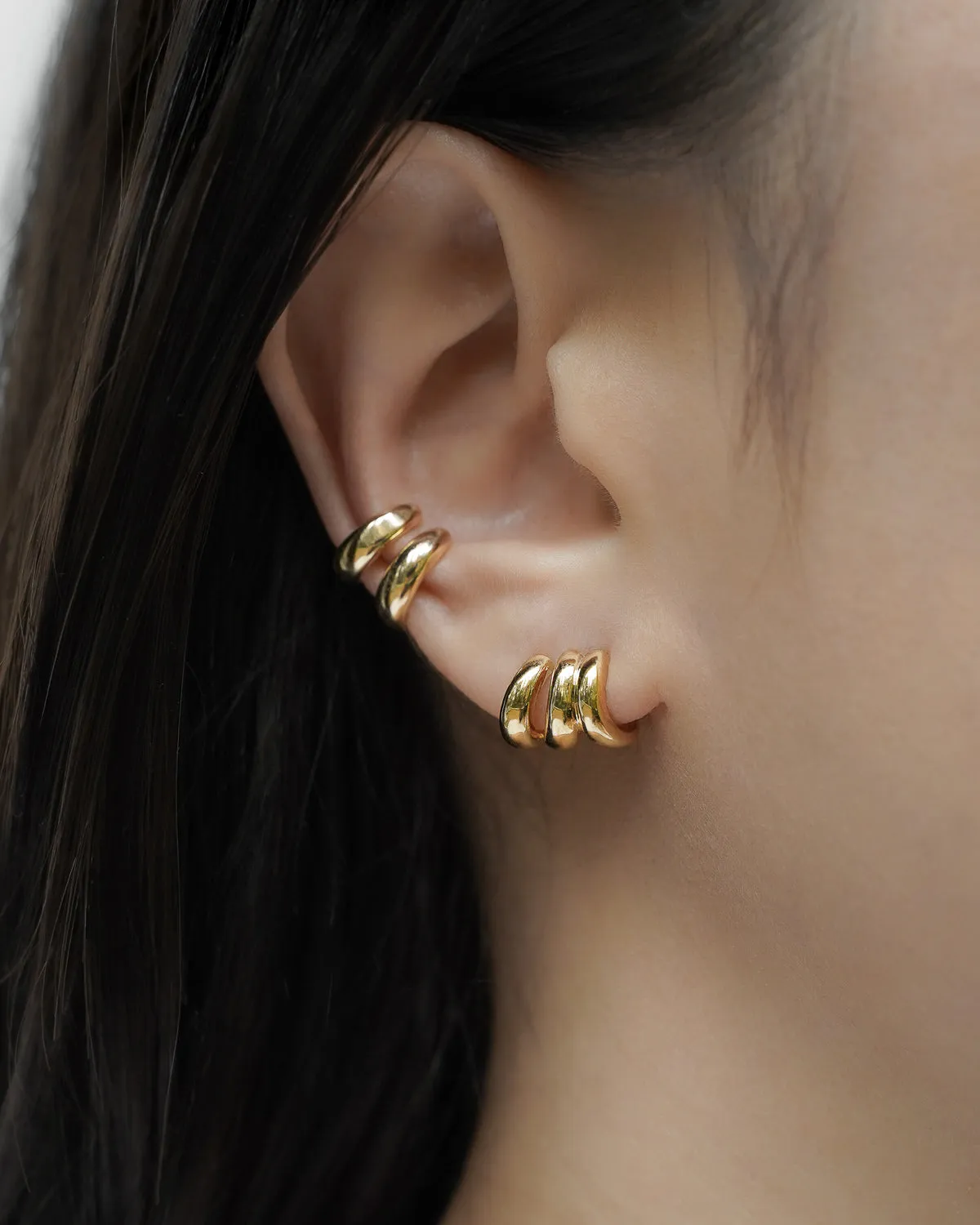 TREBLE Illusion Hoops in Gold