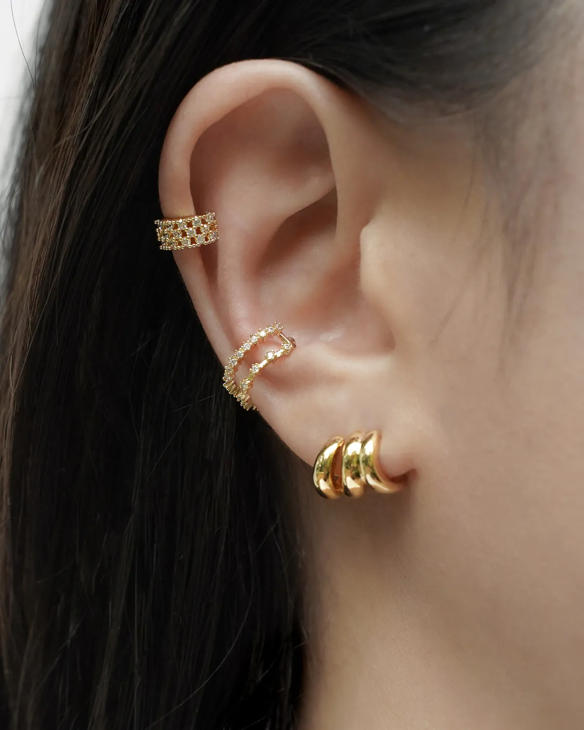 TREBLE Illusion Hoops in Gold
