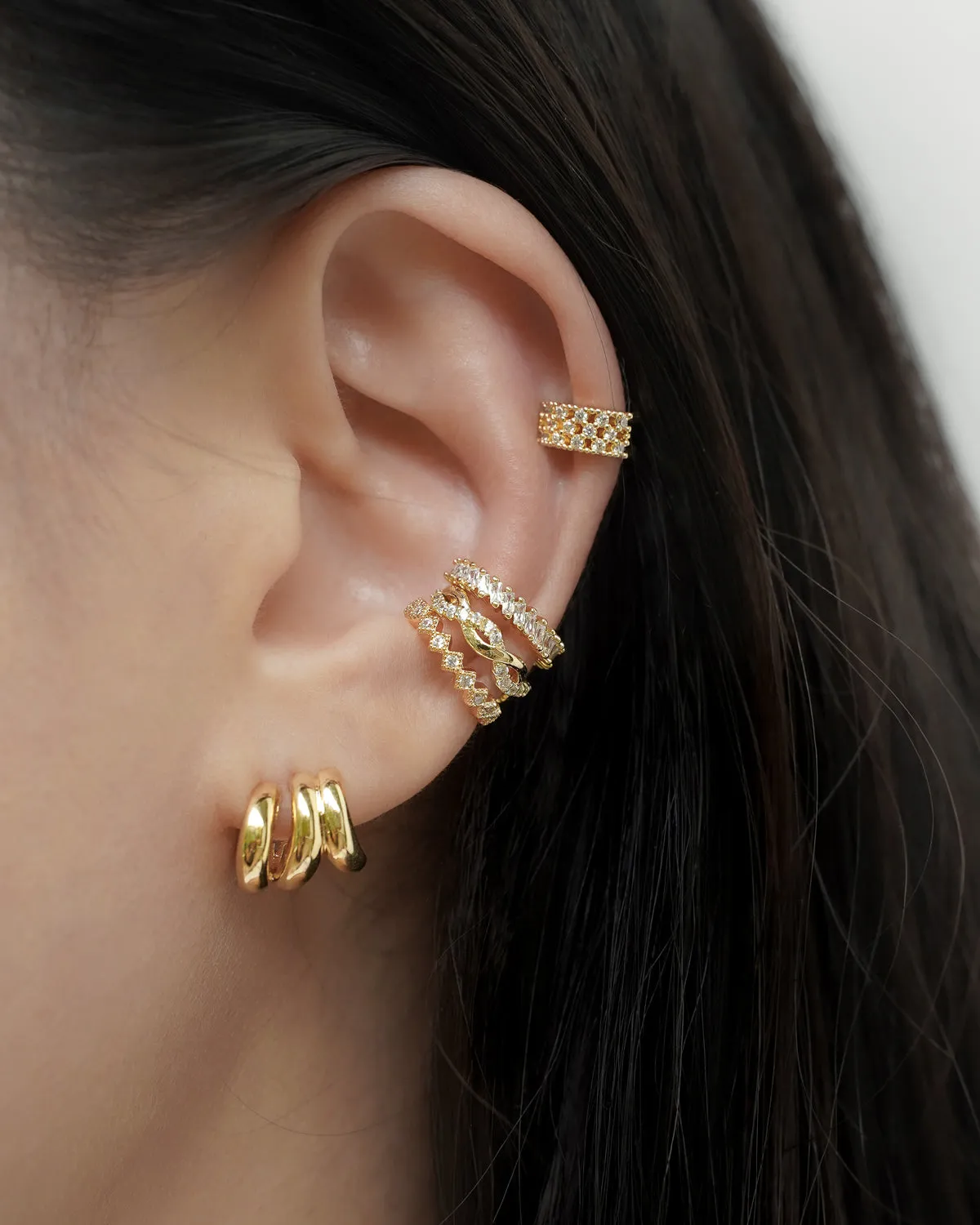 TREBLE Illusion Hoops in Gold