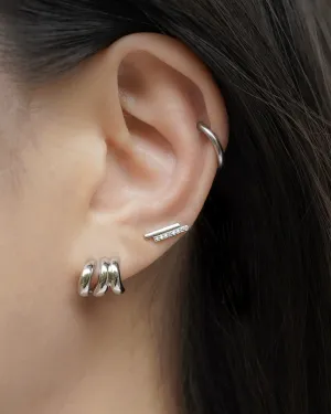 TREBLE Illusion Hoops in Silver