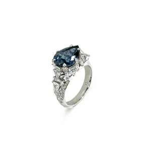 Trinity No Heat Pear Shaped Sapphire Ring