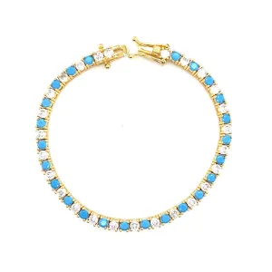 Turquoise CZ Tennis Bracelet