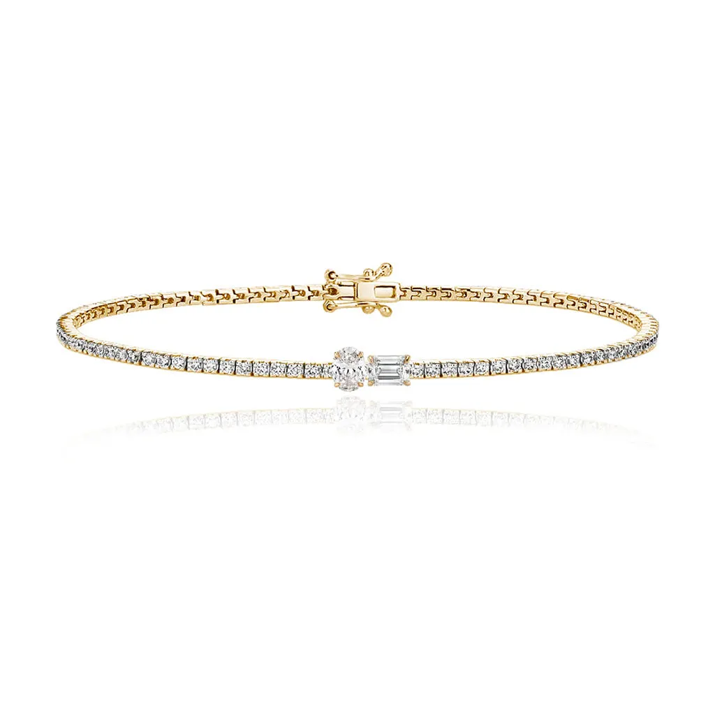 Two-Diamonds Tennis Bracelet