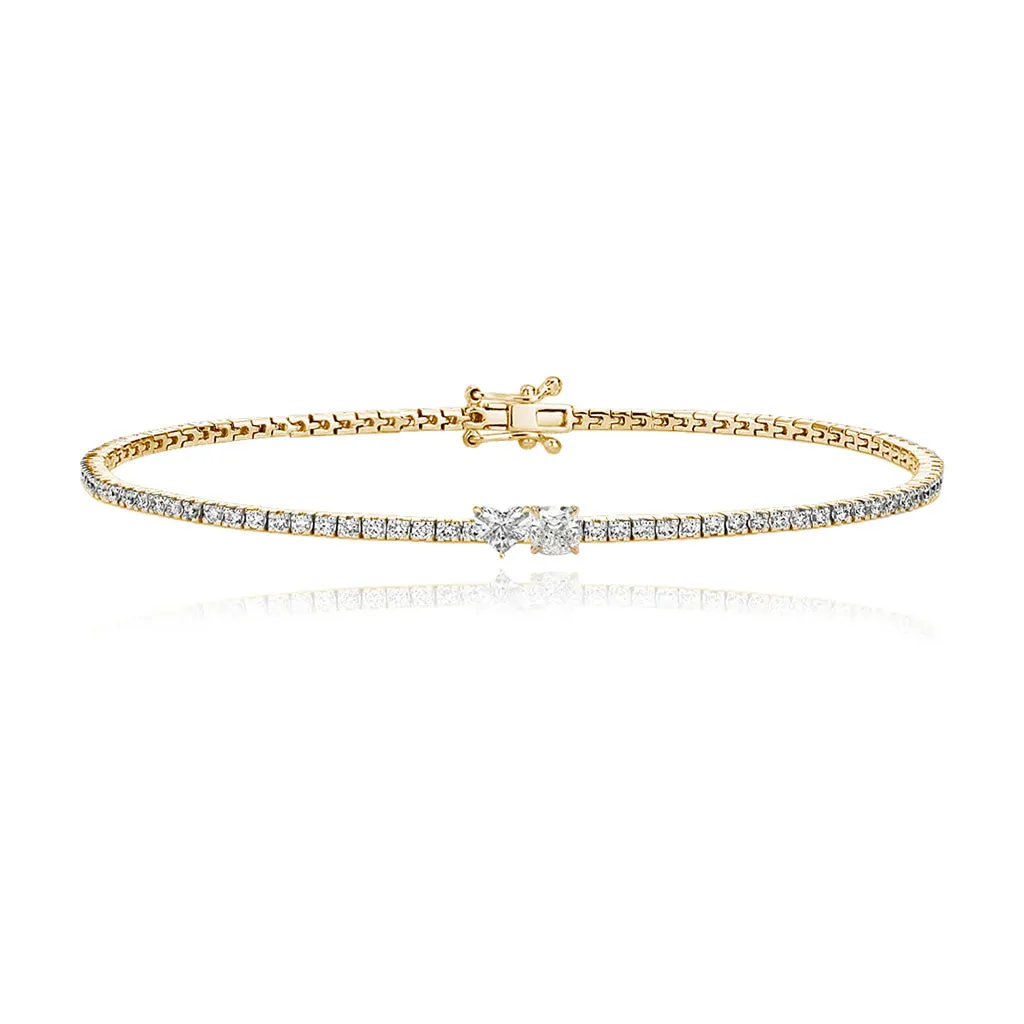 Two-Diamonds Tennis Bracelet