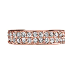 Two Row Diamond Ear Cuff in Rose Gold