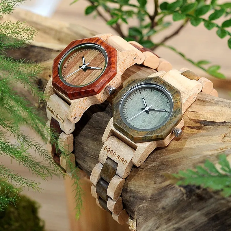 Two Tone Slim Wooden Watches