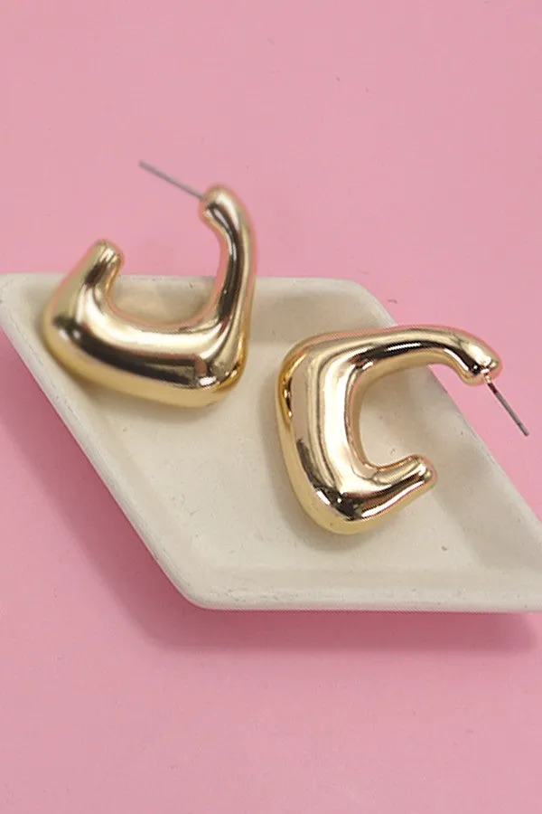 U SHAPE BUBBLE HOOP EARRINGS | 80E3640