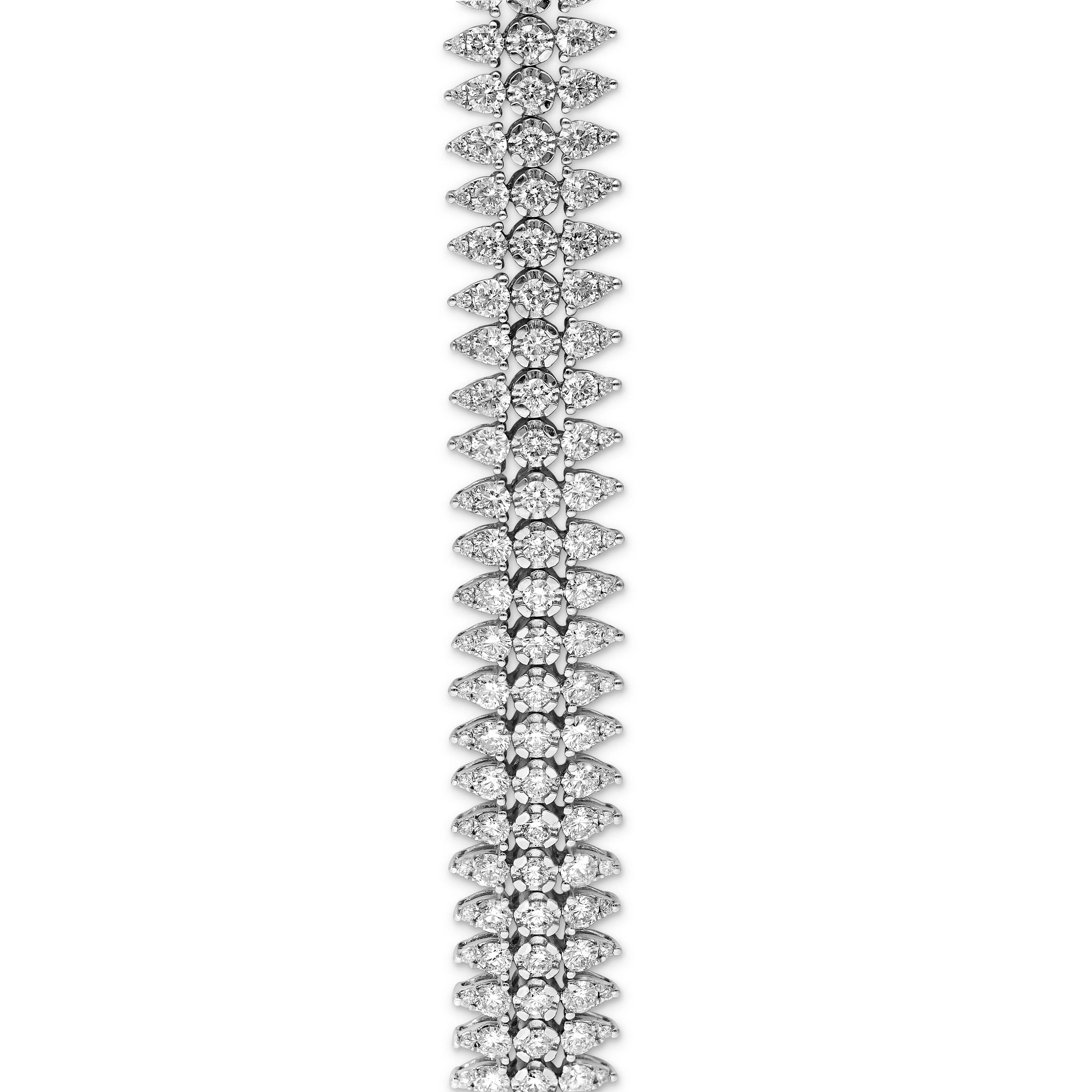 Unique Tennis Bracelet - 7.6 Carat