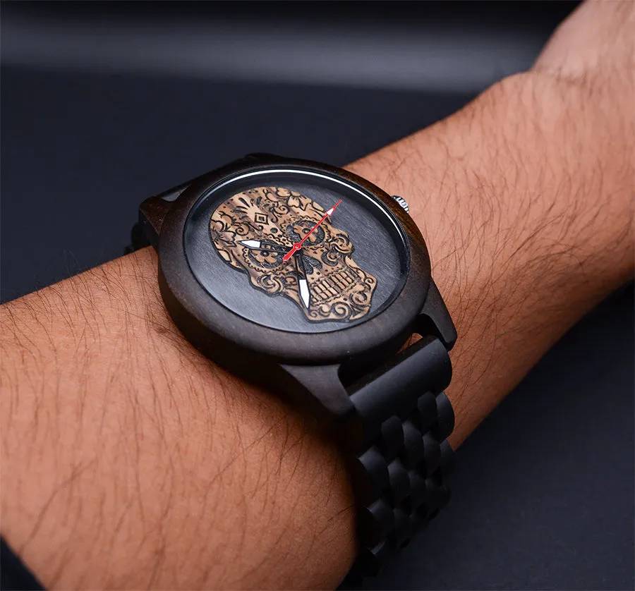 UXD Classic Men's Skeleton Wooden Watch