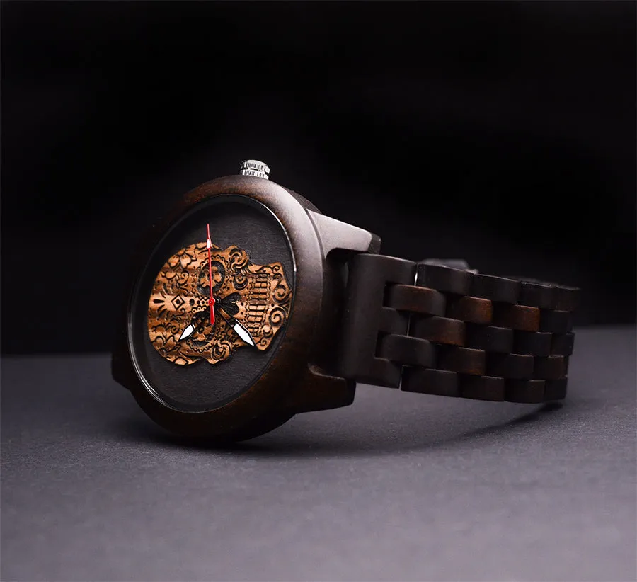 UXD Classic Men's Skeleton Wooden Watch