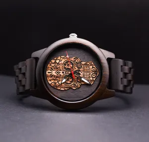 UXD Classic Men's Skeleton Wooden Watch