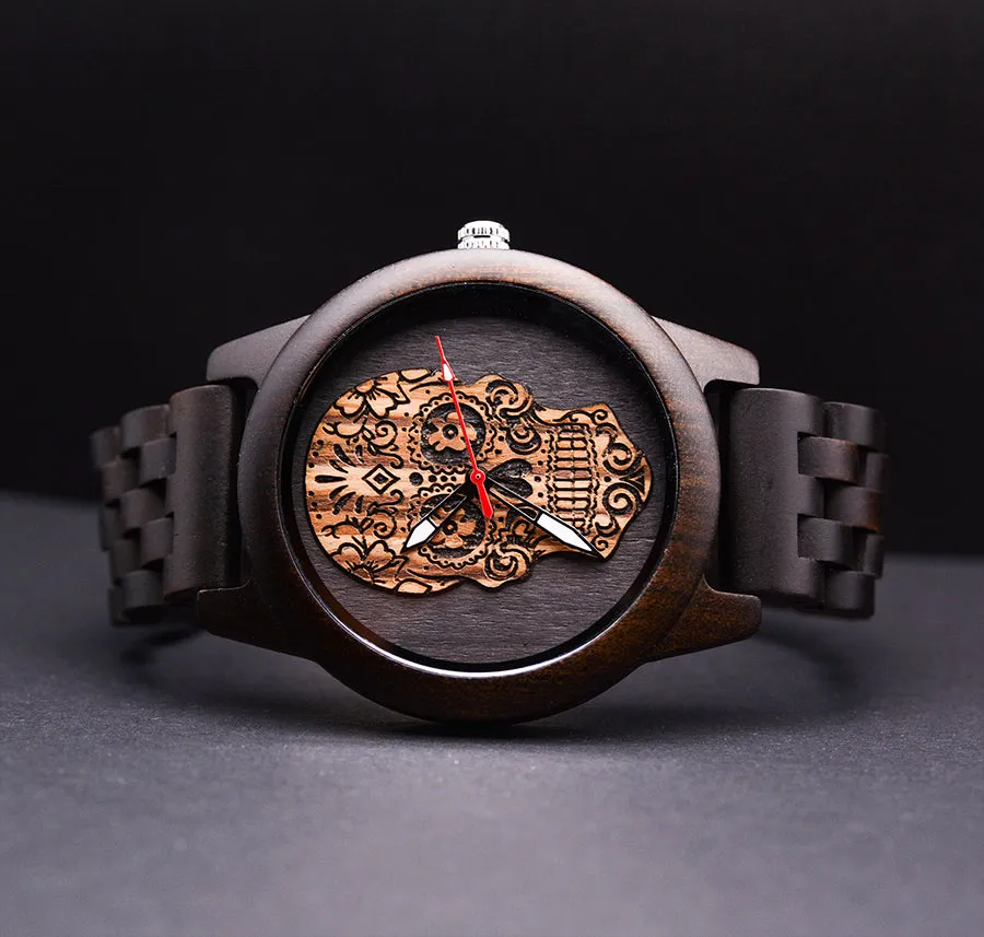 UXD Classic Men's Skeleton Wooden Watch