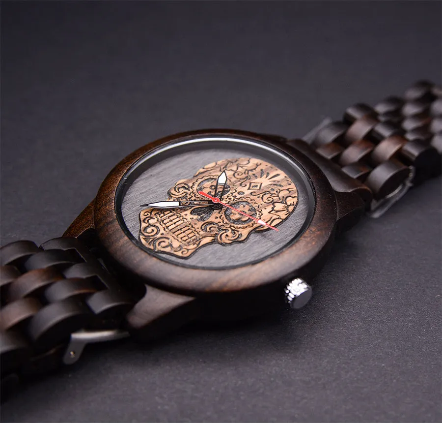 UXD Classic Men's Skeleton Wooden Watch