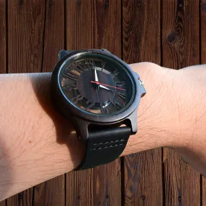 UXD Transparent Hollow Dark Wooden Watches