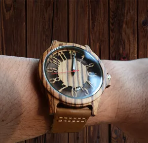 UXD Transparent Hollow Zebra Wooden Watches