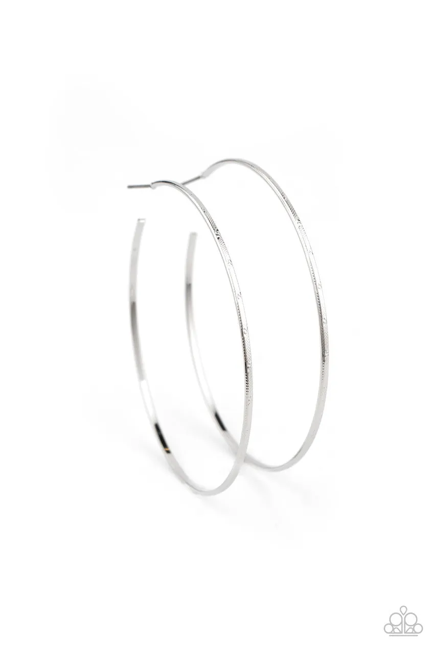Very Curvaceous - Silver - High Sheen Paparazzi Hoop Earrings