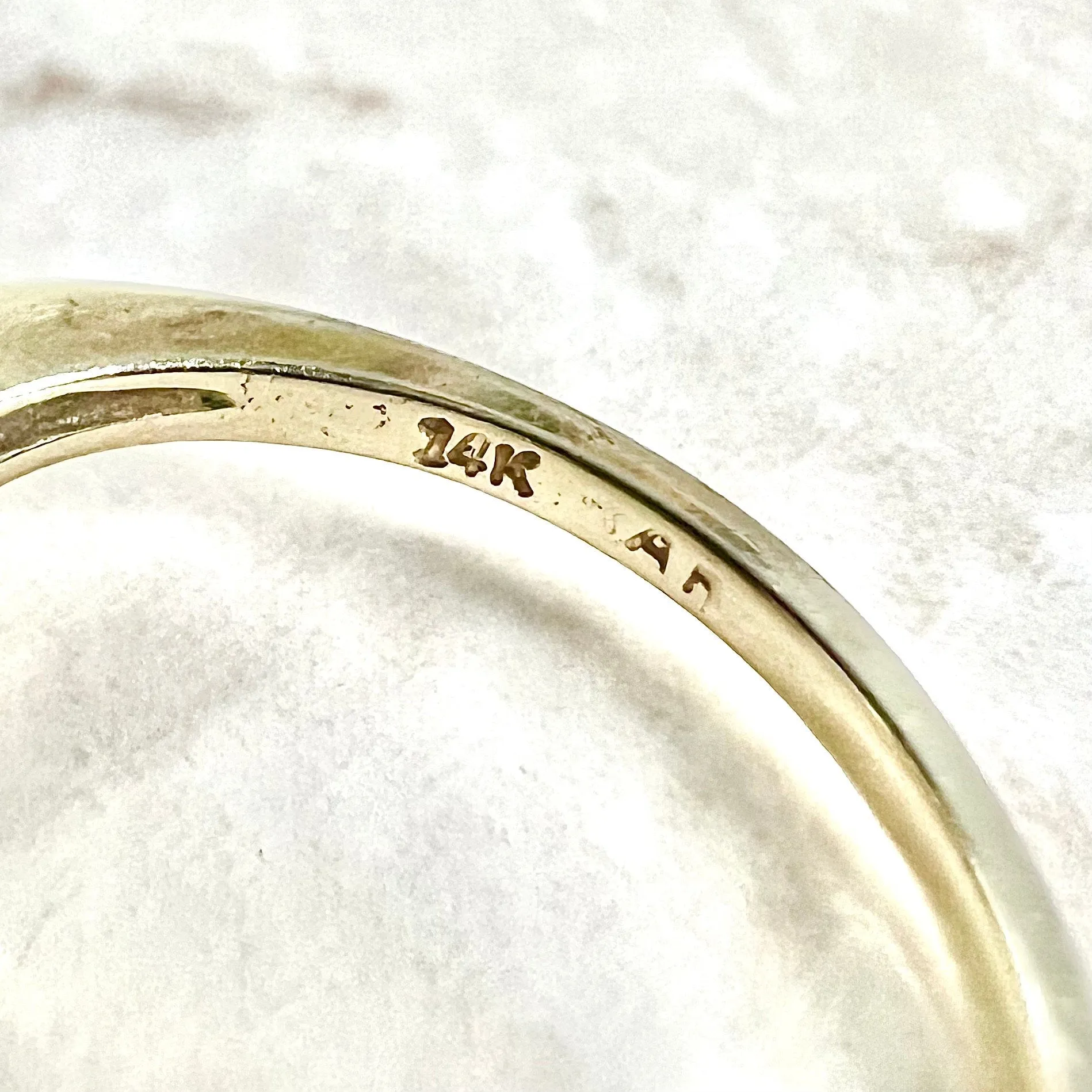 Vintage 14 Karat Yellow Gold Diamond & Natural Emerald Solitaire Ring