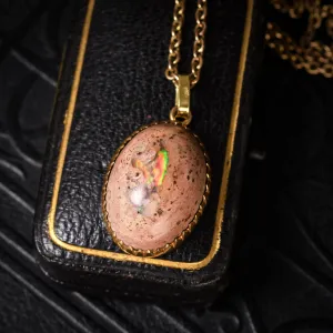 Vintage 18k Gold Boulder Opal Pendant