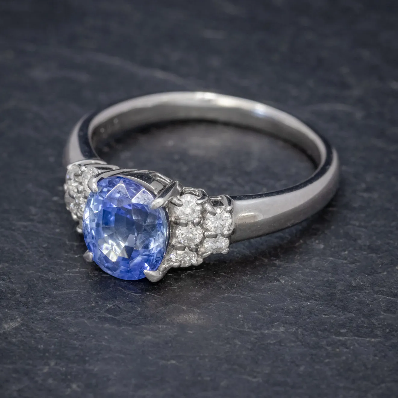 Vintage Ceylon Sapphire Diamond Engagement Ring Platinum 2.50Ct Sapphire