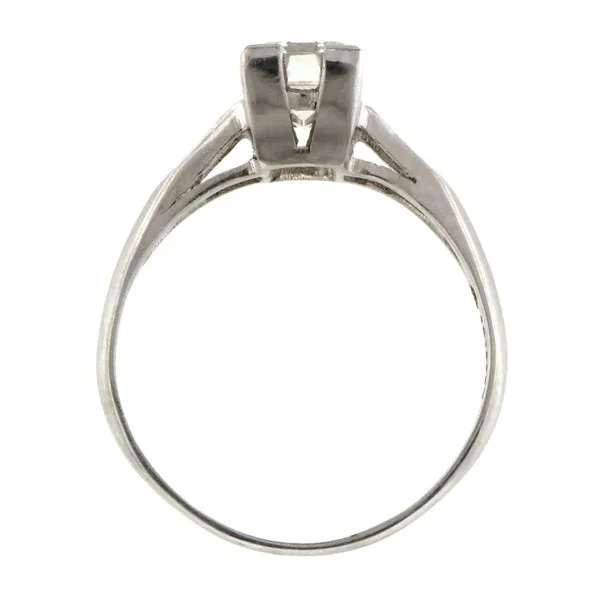 Vintage Engagement Ring, Emerald Cut 1.00ct