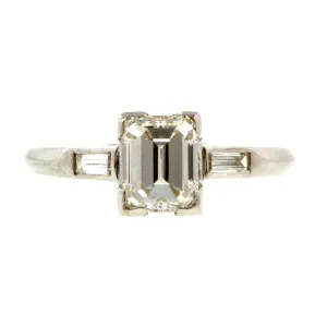 Vintage Engagement Ring, Emerald Cut 1.00ct