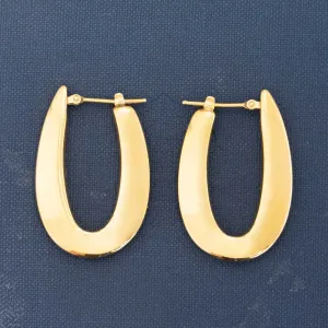 Vintage Long Drop Hoop Earrings