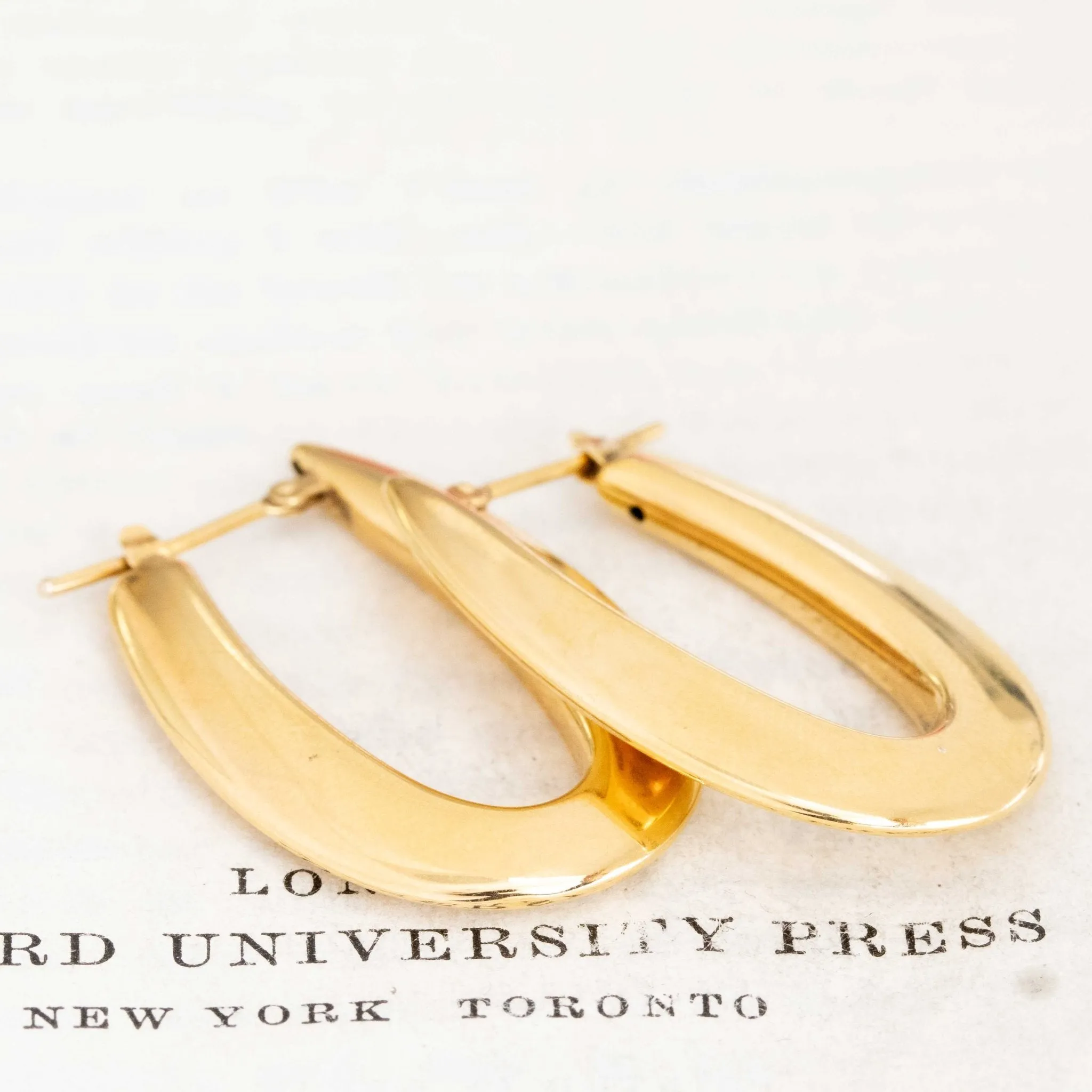 Vintage Long Drop Hoop Earrings