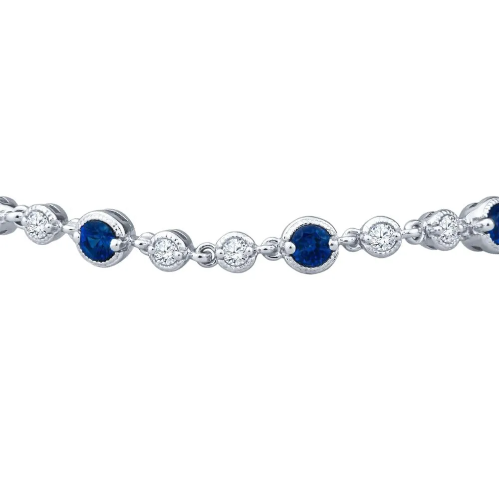 Vintage Style Gemstone and Diamond Bracelet