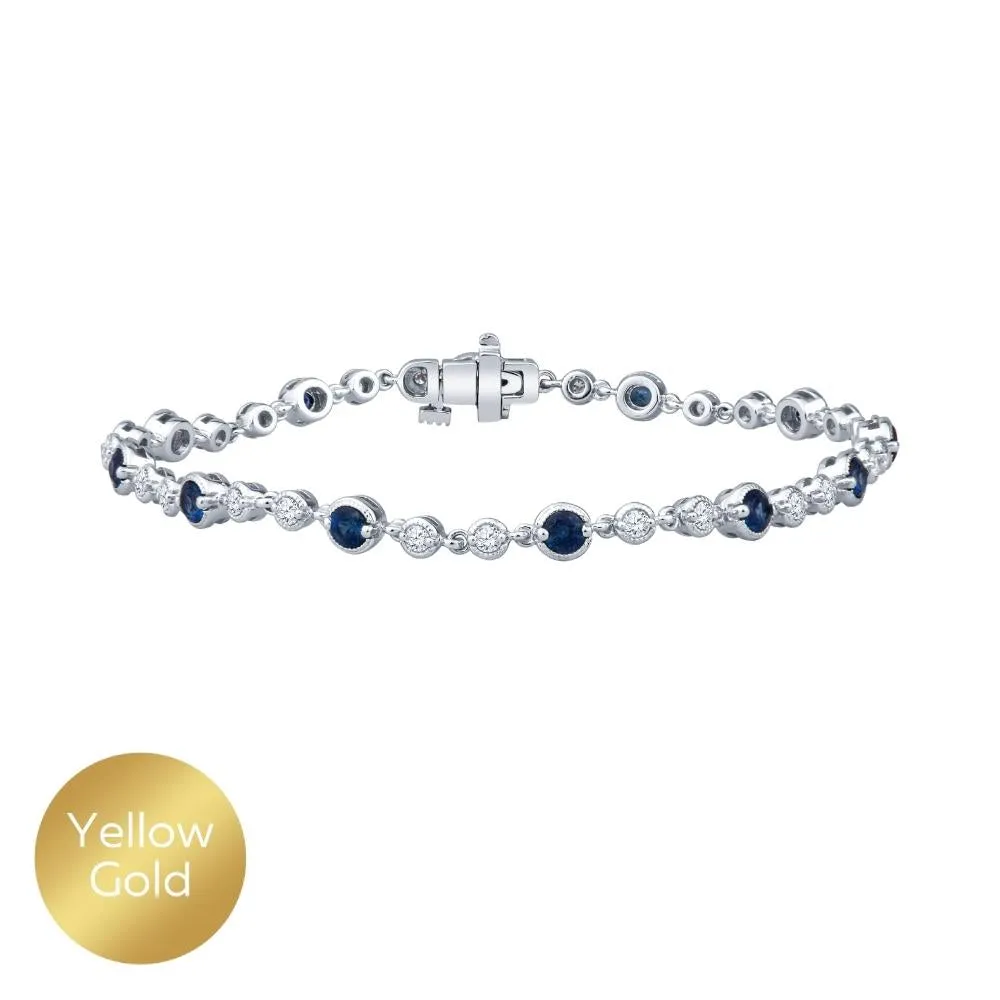 Vintage Style Gemstone and Diamond Bracelet