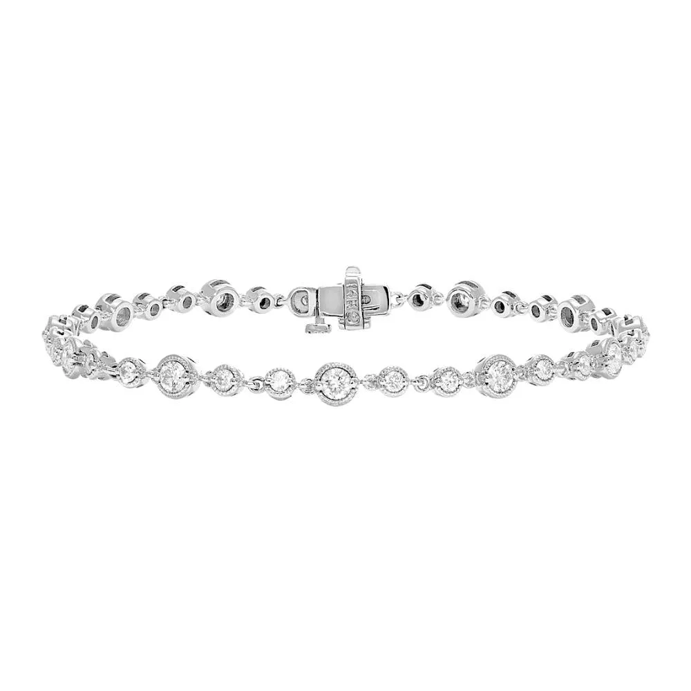 Vintage Style Gemstone and Diamond Bracelet