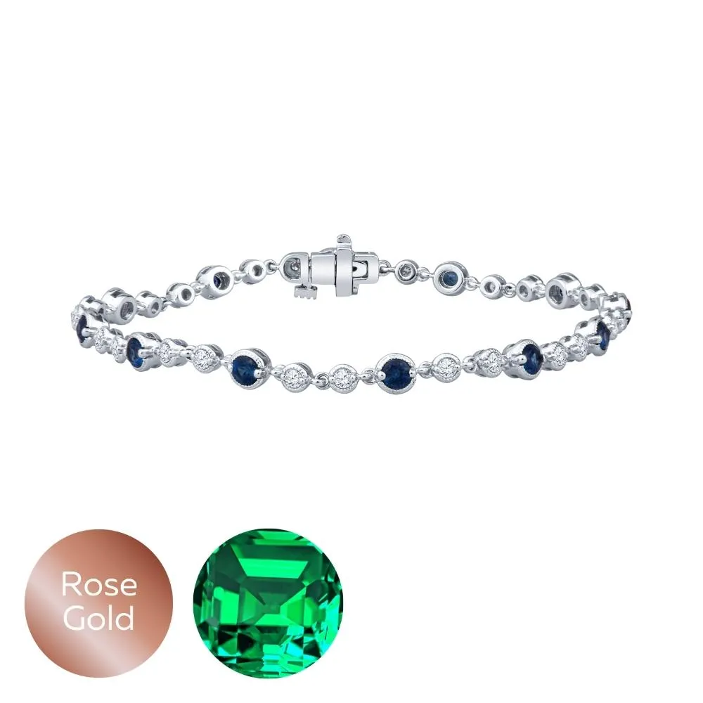 Vintage Style Gemstone and Diamond Bracelet