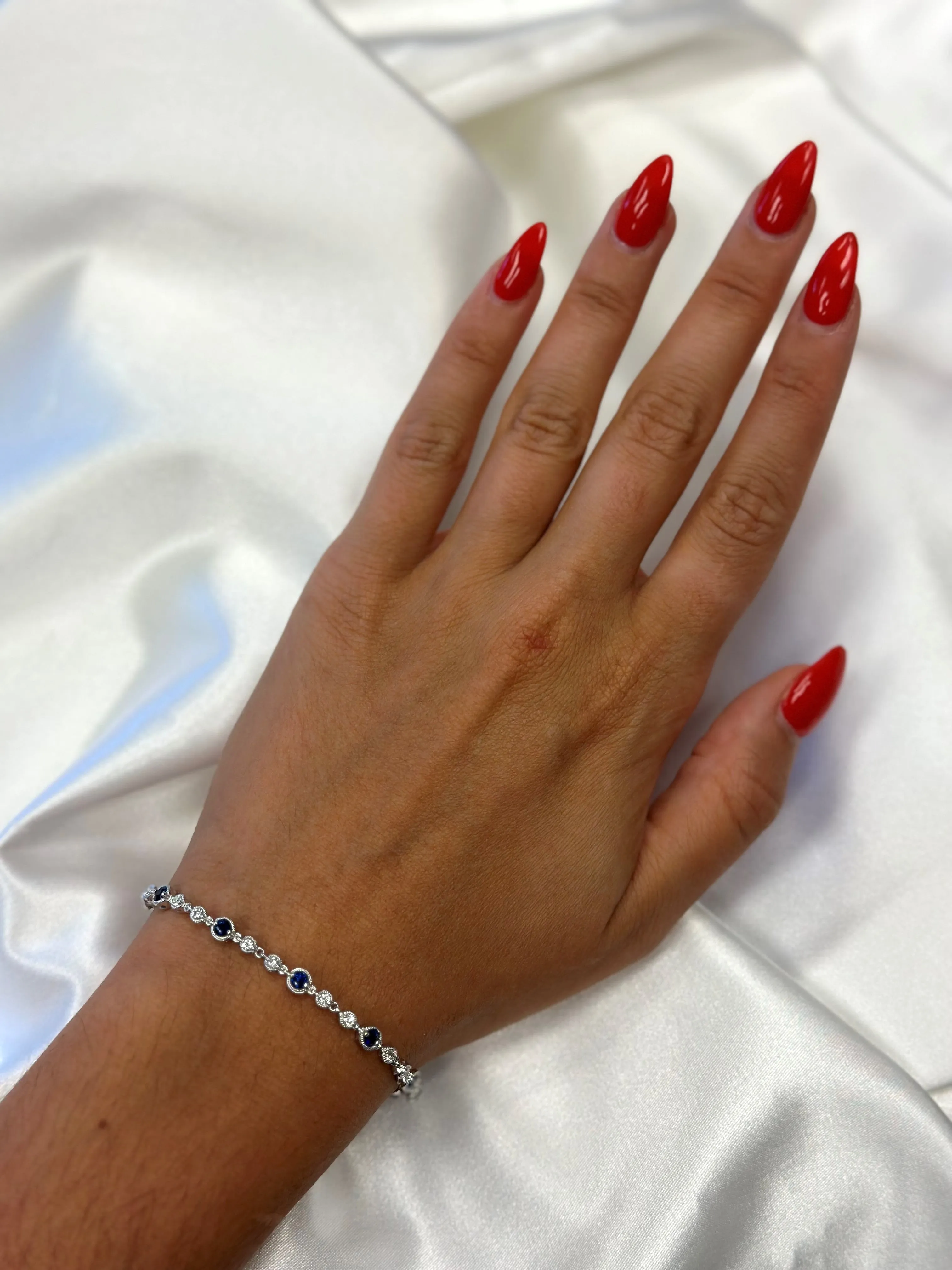 Vintage Style Gemstone and Diamond Bracelet