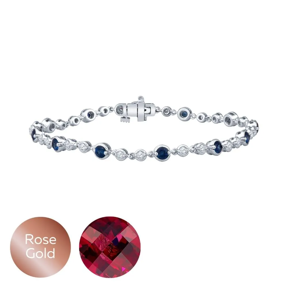 Vintage Style Gemstone and Diamond Bracelet
