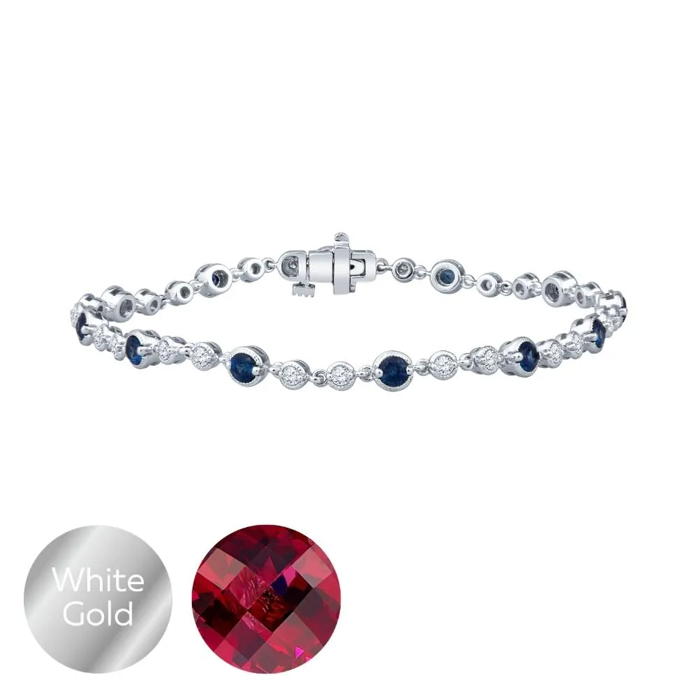 Vintage Style Gemstone and Diamond Bracelet