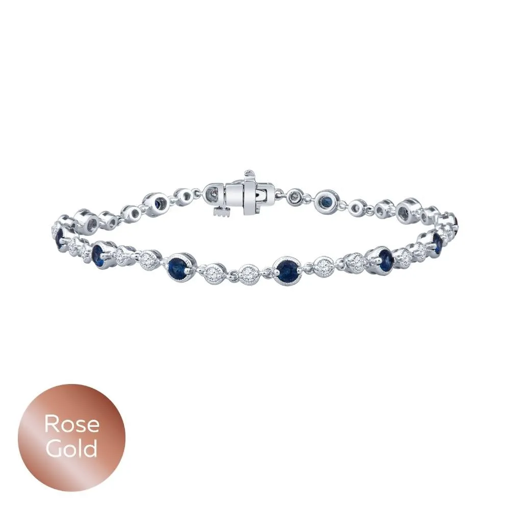 Vintage Style Gemstone and Diamond Bracelet