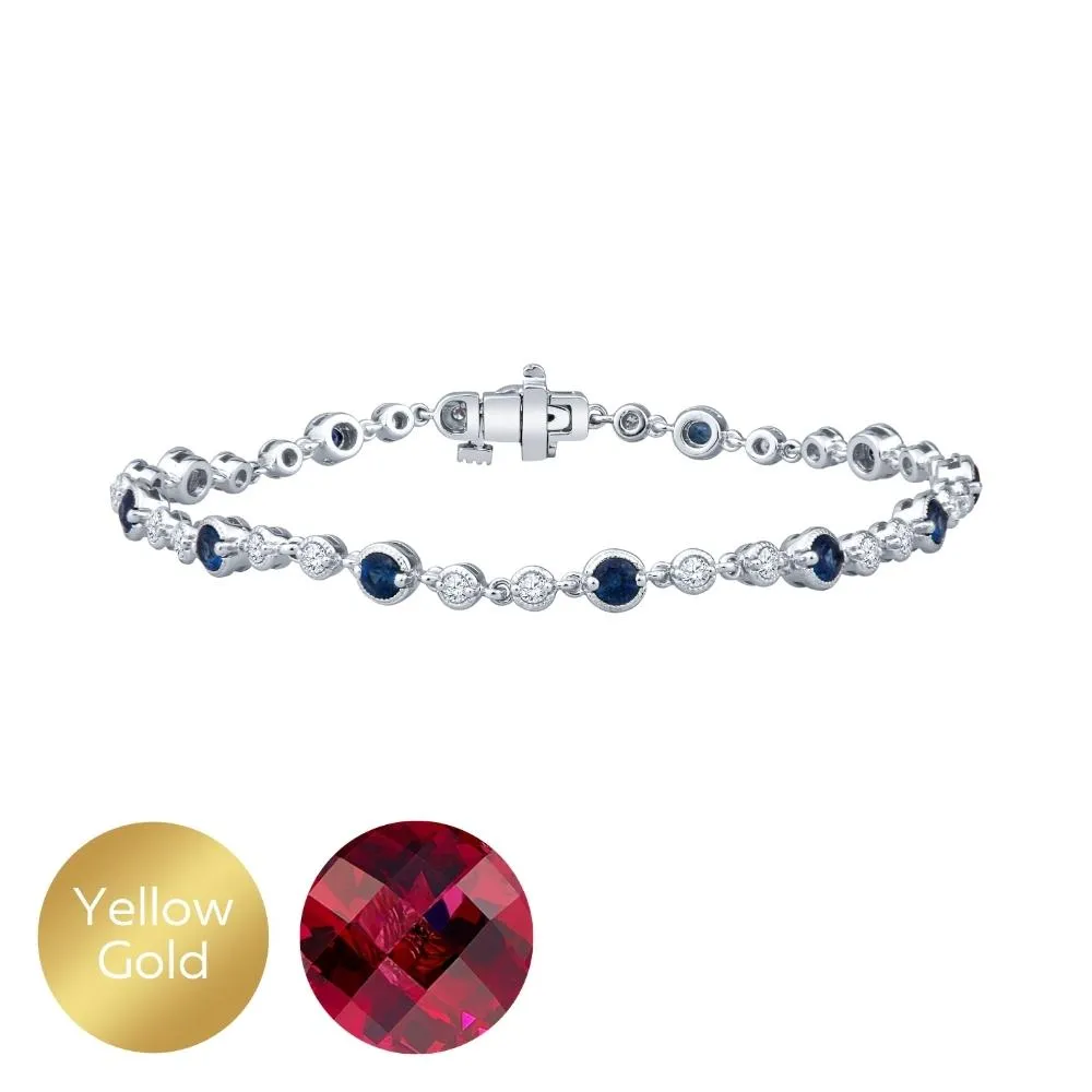 Vintage Style Gemstone and Diamond Bracelet