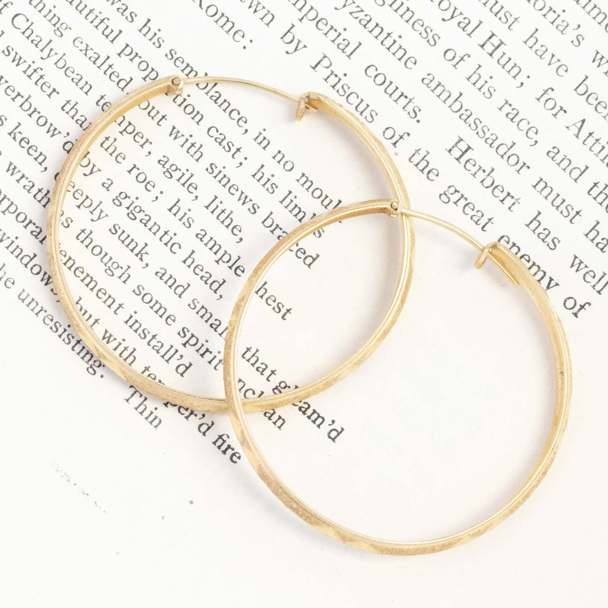 Vintage Two-Tone Textured Hoop Earrings