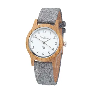 Waidzeit Barrique Alpine Women white with grey Merino wool strap