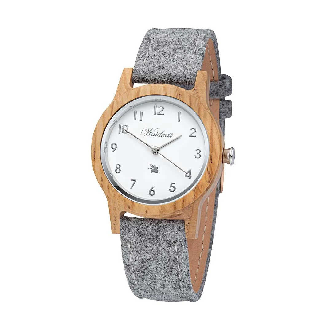 Waidzeit Barrique Alpine Women white with grey Merino wool strap