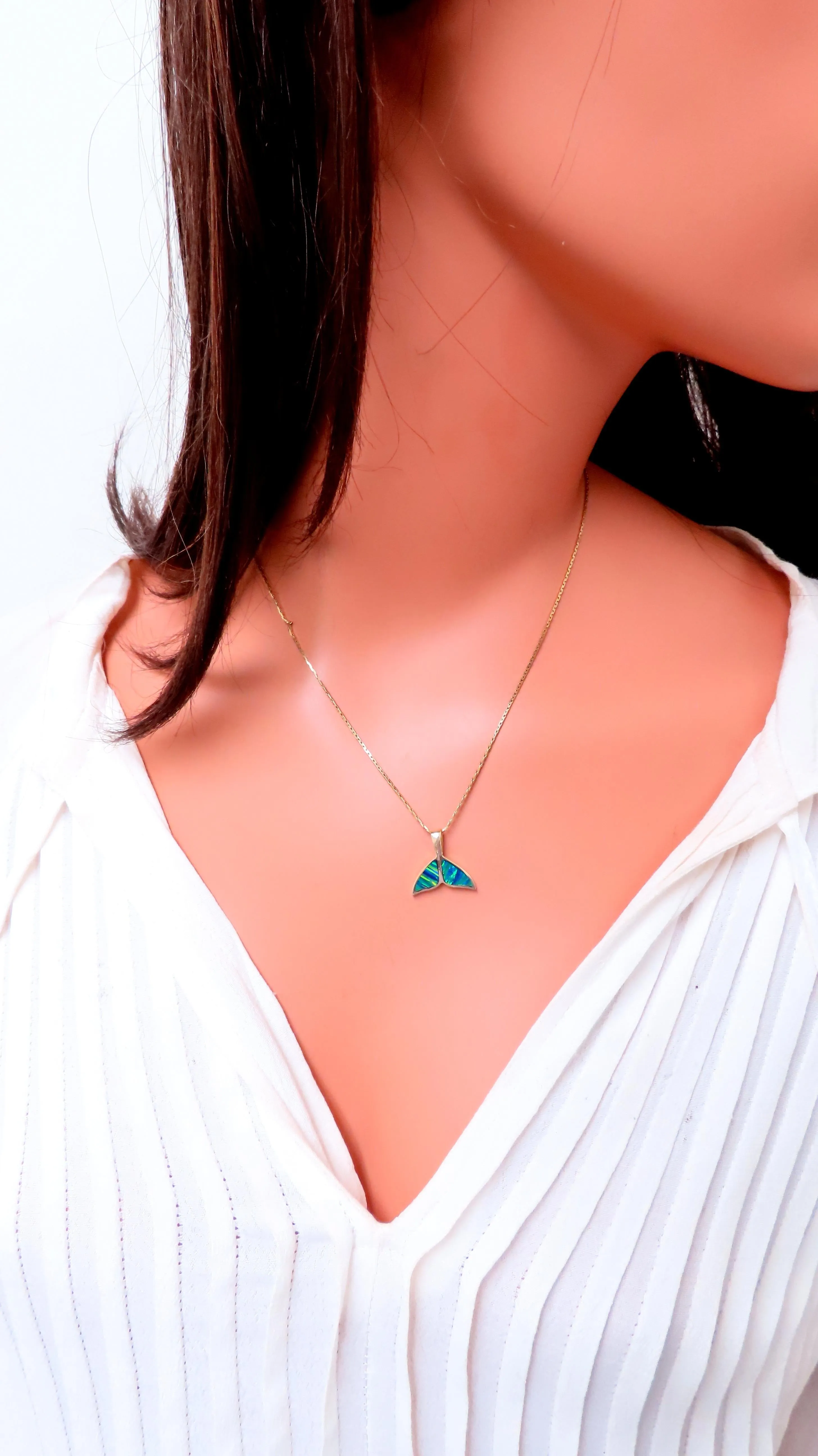 Whale Tail Opal Pendants 14kt Gold 12510