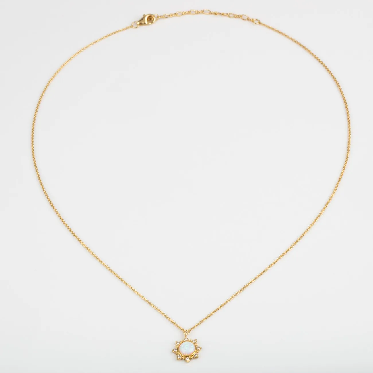White Opal Sun Necklace