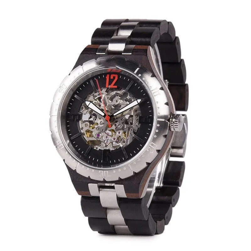 Wooden Automatic Mechanical Men Watches