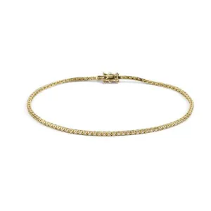 Yellow Gold Stackable Tennis Bracelet