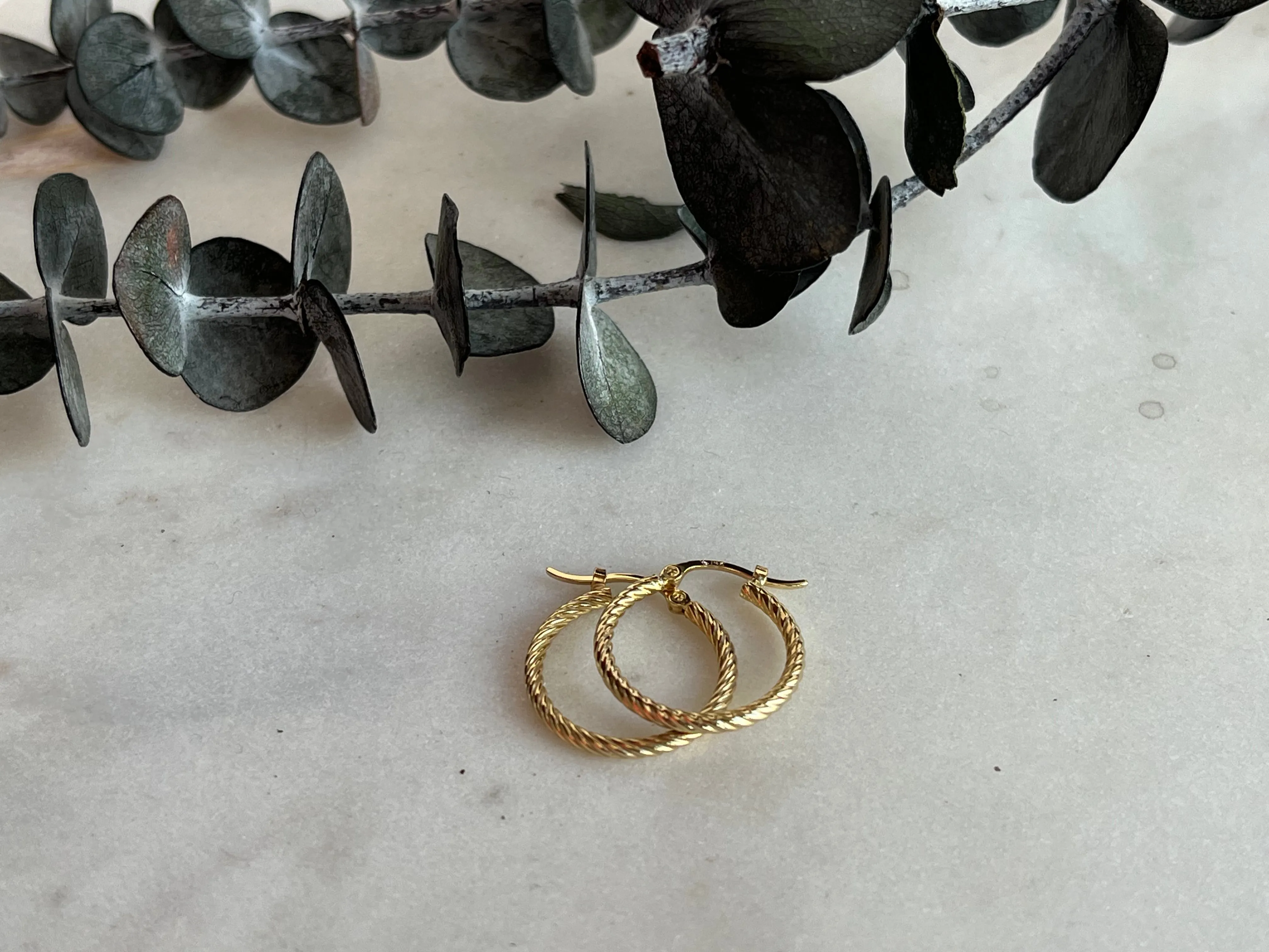 Yellow Gold Twist Hoops