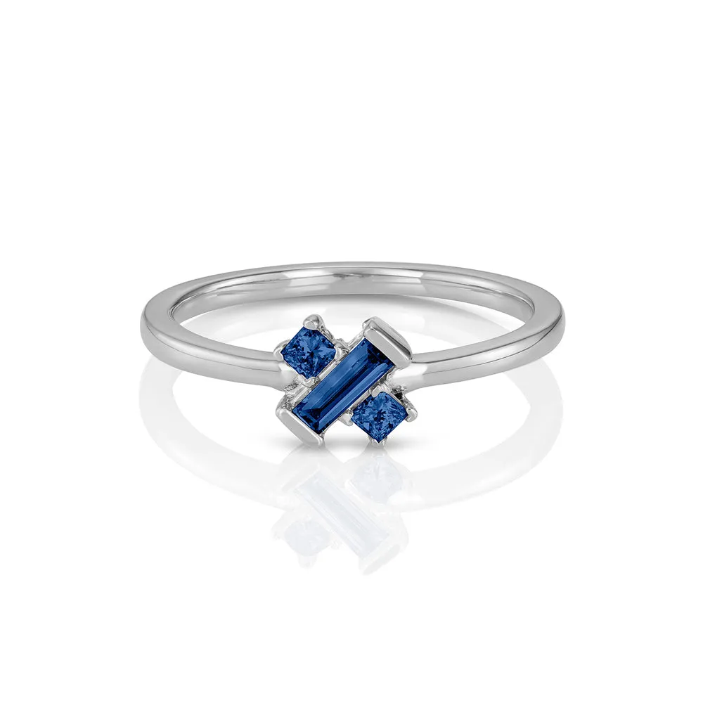 Yours only - "X" Blue Sapphire Ring