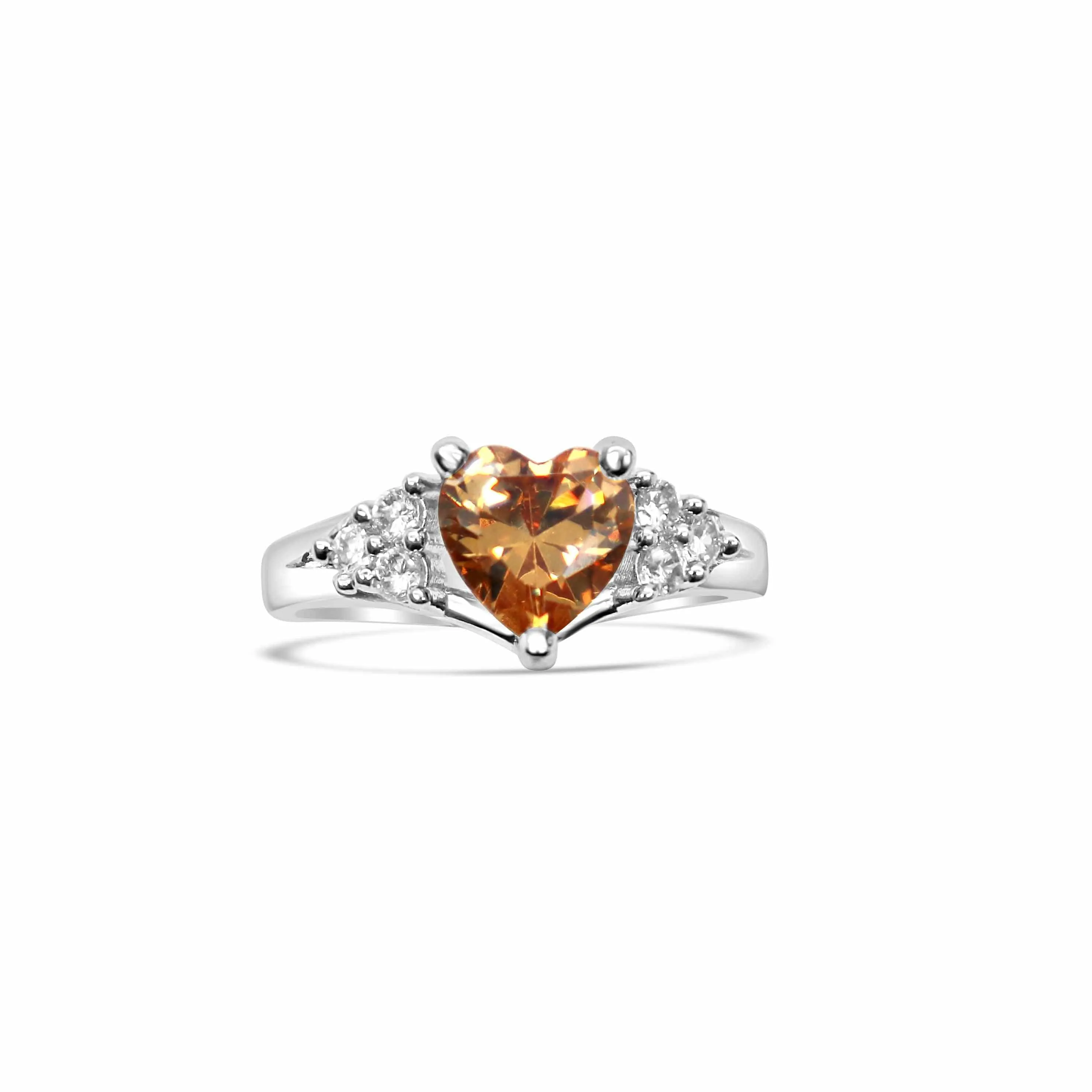 Zarkan 925 Yellow Sapphire American Diamond Ring