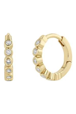 Zoe Chicco Small Hinged Huggie Earrings in Yellow Gold